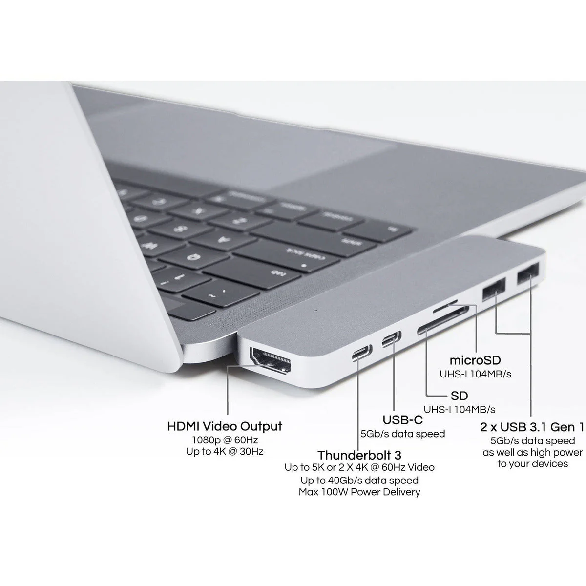 HyperDrive DUO 7-in-2 USB-C Hub - Silver - Image 3