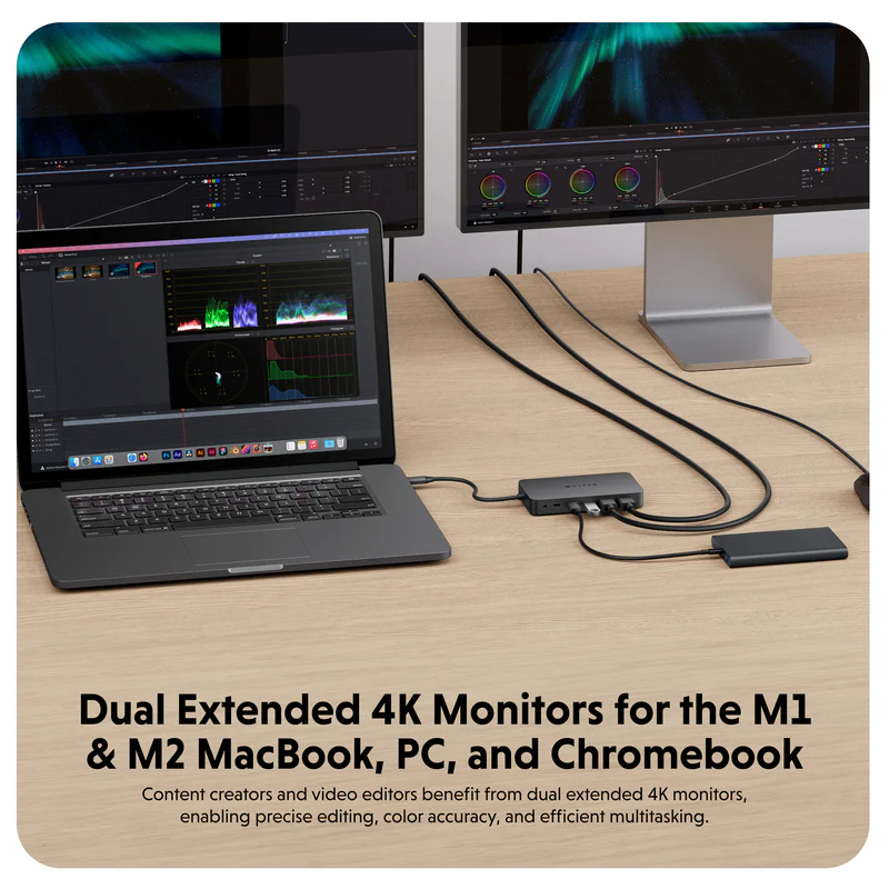 HyperDrive Next Dual 4K HDMI 7 Port USB-C Hub for Macbook, PC and Chromebook - Image 7