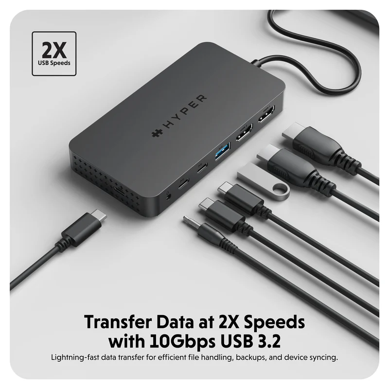 HyperDrive Next Dual 4K HDMI 7 Port USB-C Hub for Macbook, PC and Chromebook - Image 8