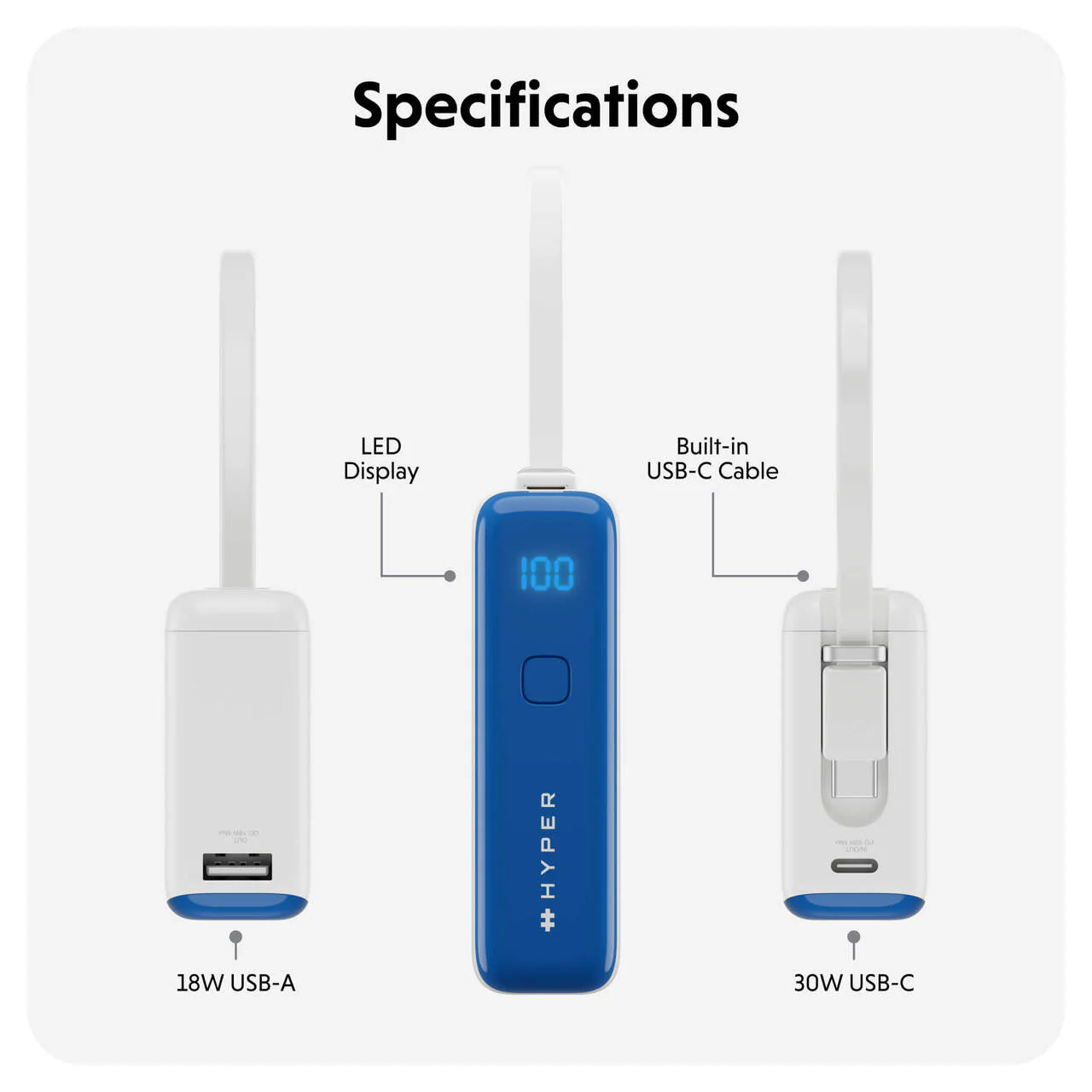 HyperJuice Flex 10K 30W Power Bank - Blue - Image 9